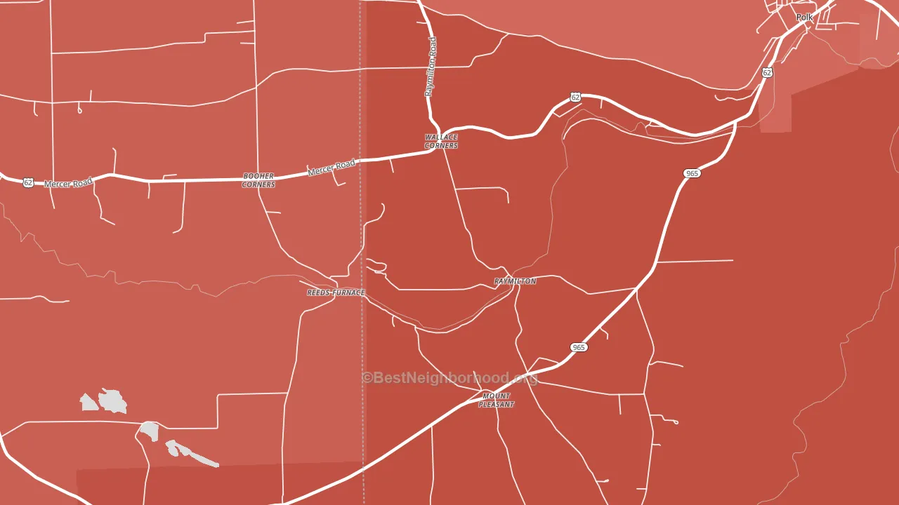 Raymilton, PA block-group political-lean map