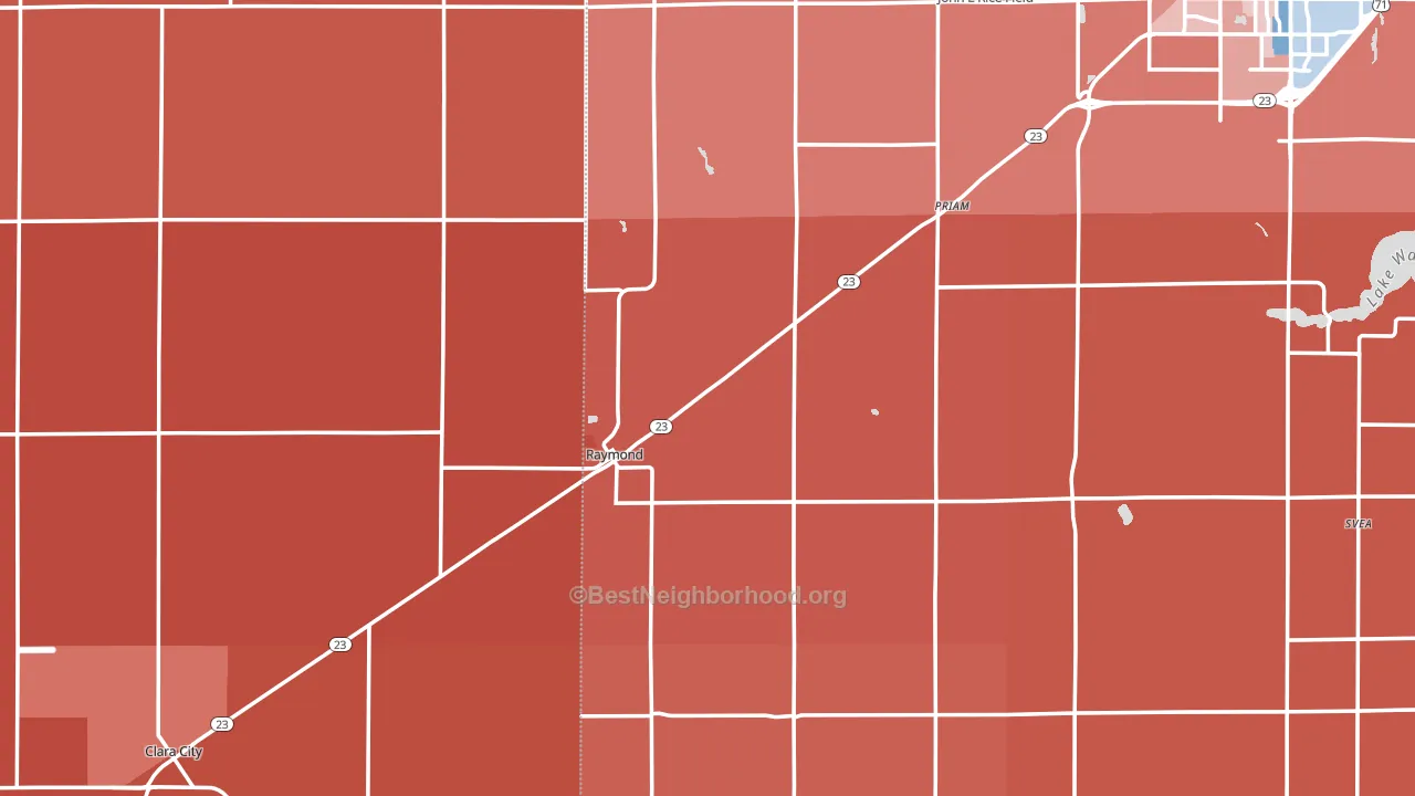 Raymond, MN block-group political-lean map