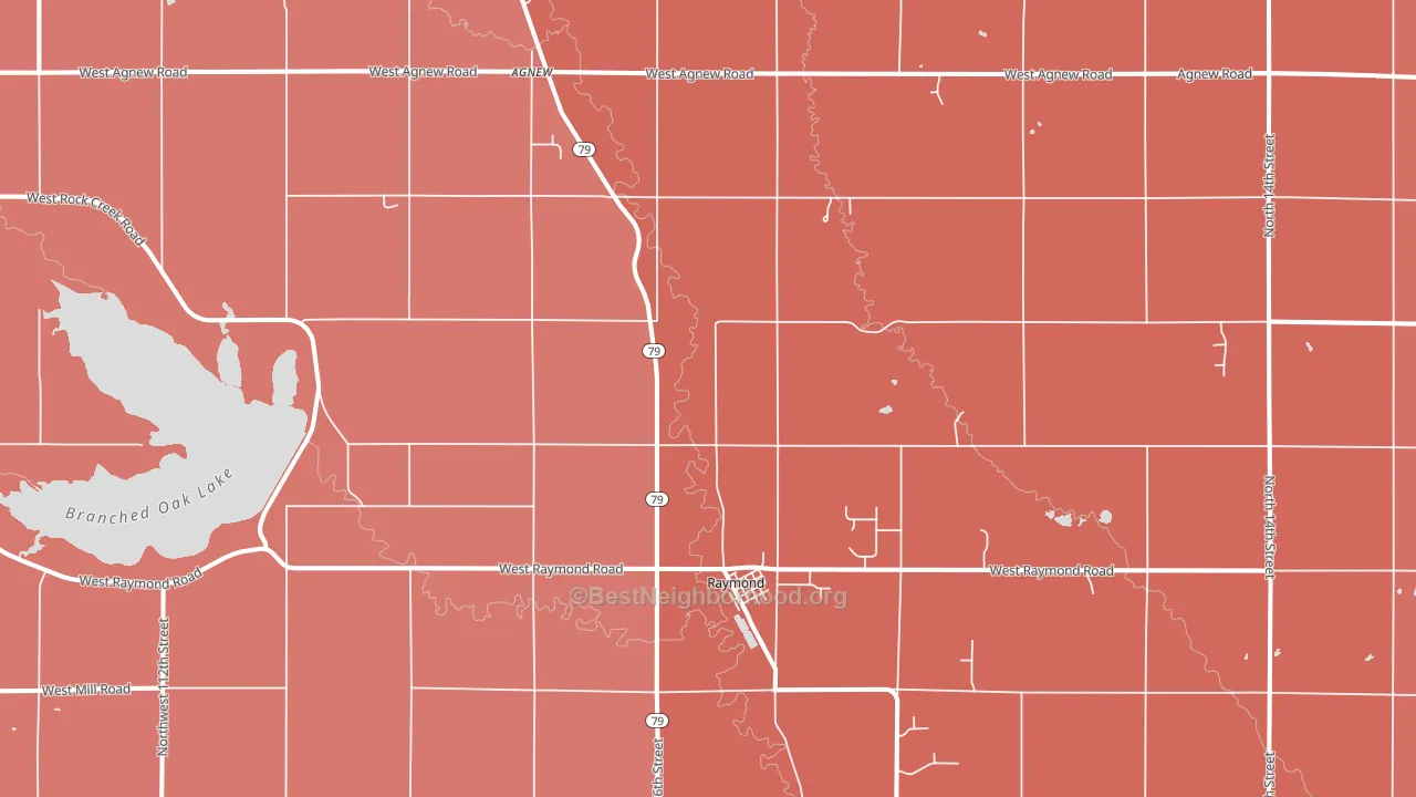 Raymond, NE block-group political-lean map