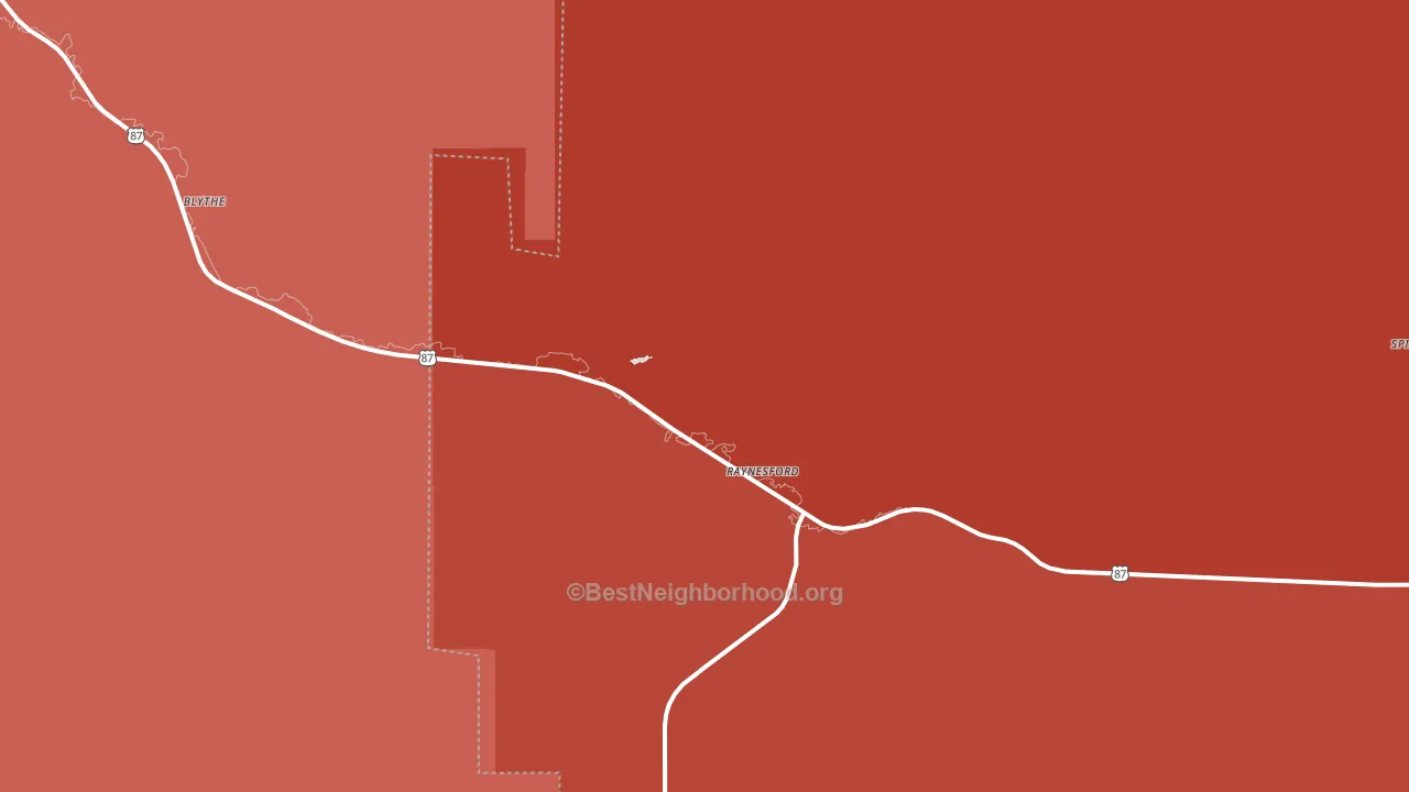 Raynesford, MT block-group political-lean map