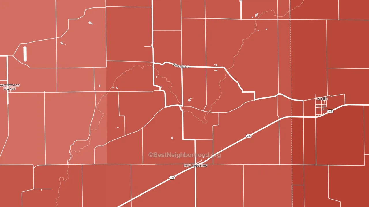 Rays Crossing, IN block-group political-lean map