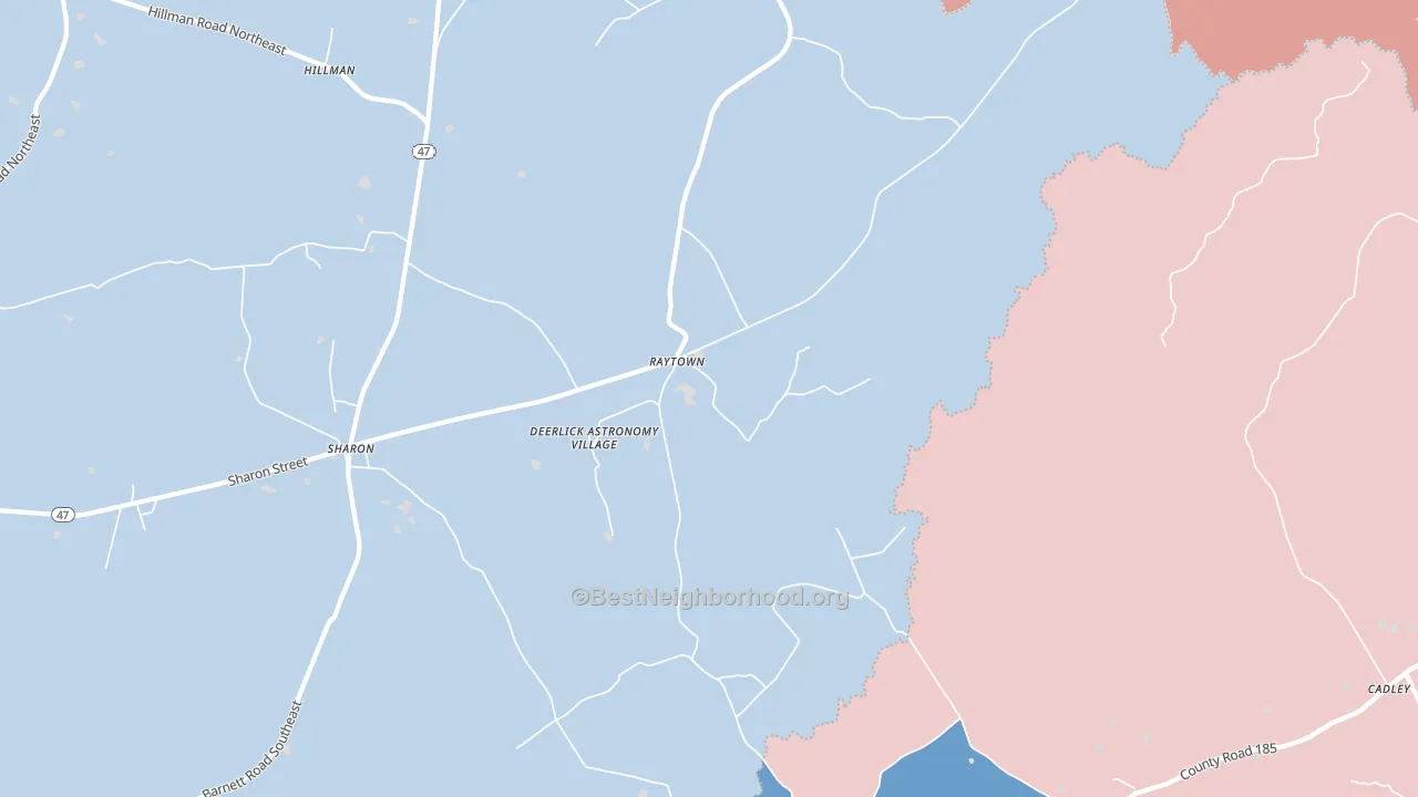 Raytown, GA block-group political-lean map