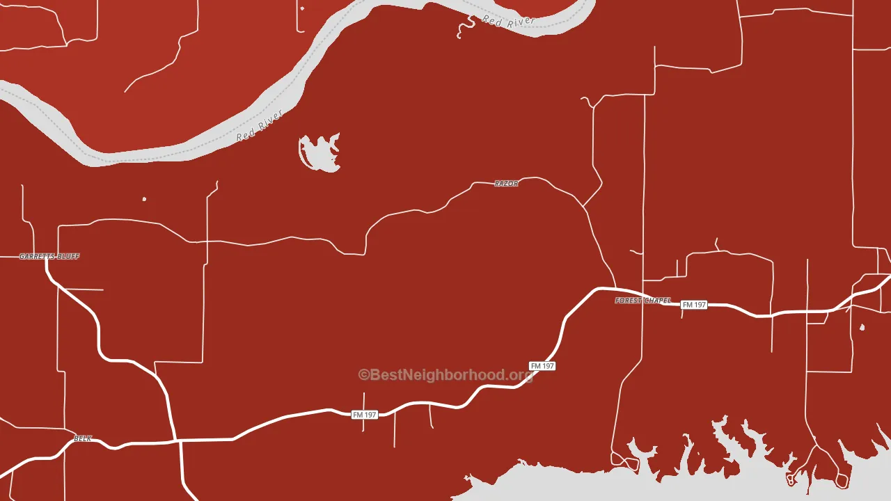 Razor, TX block-group political-lean map