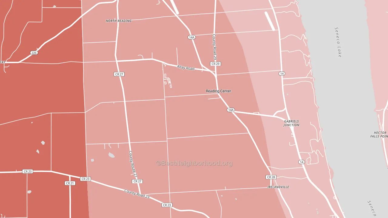 Reading Center, NY block-group political-lean map