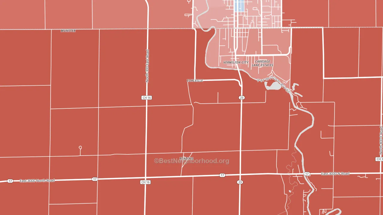 Reading, IL block-group political-lean map