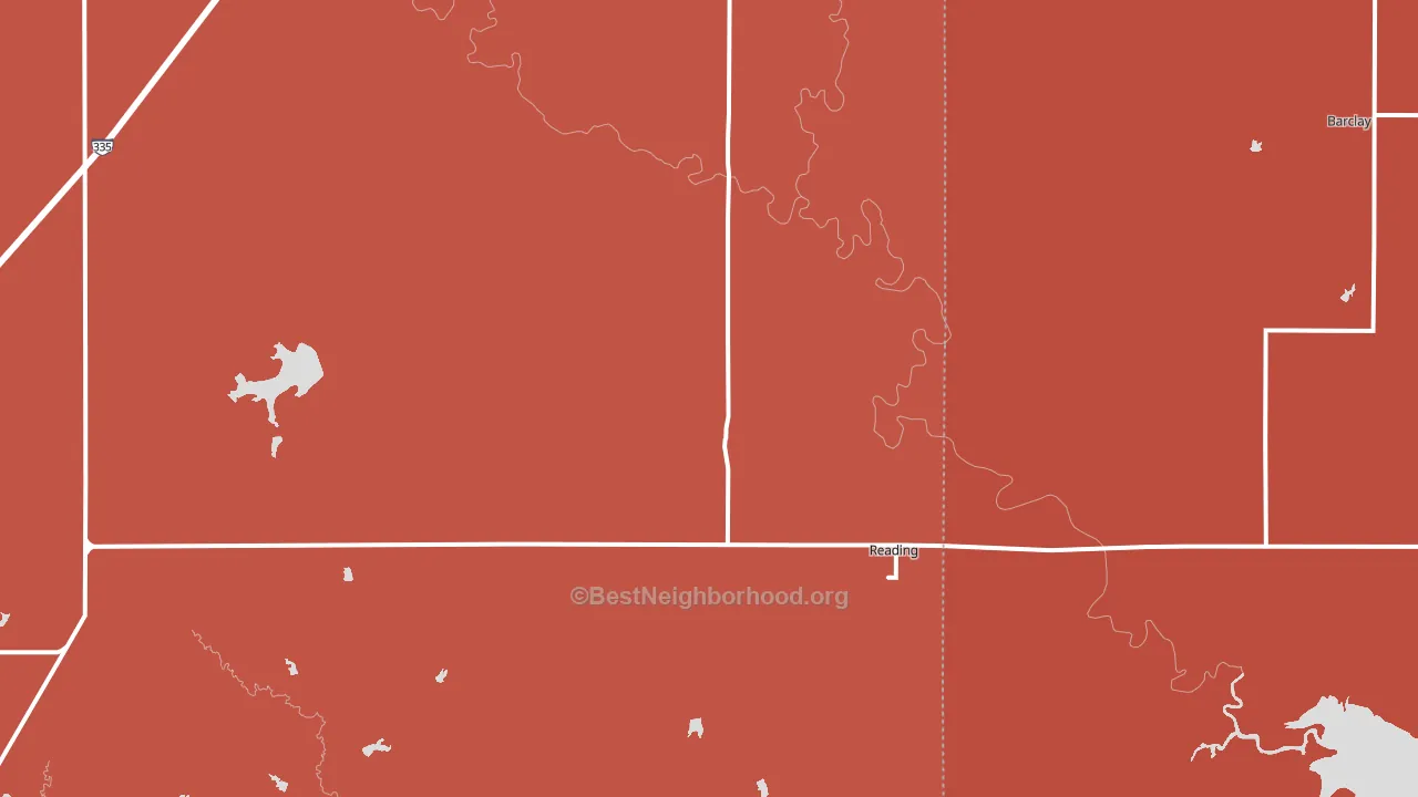 Reading, KS block-group political-lean map