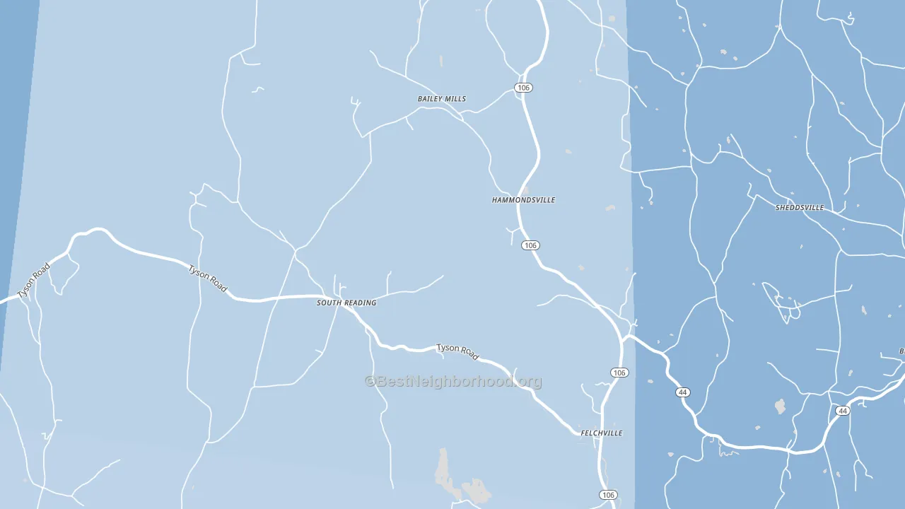 Reading, VT block-group political-lean map