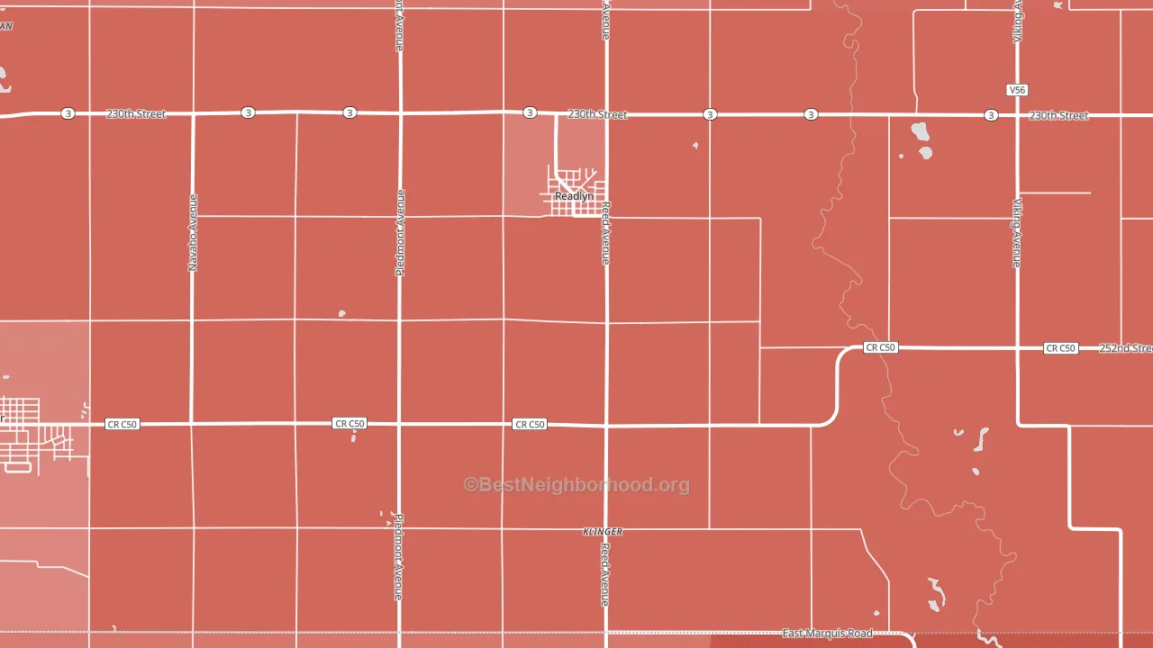 Readlyn, IA block-group political-lean map