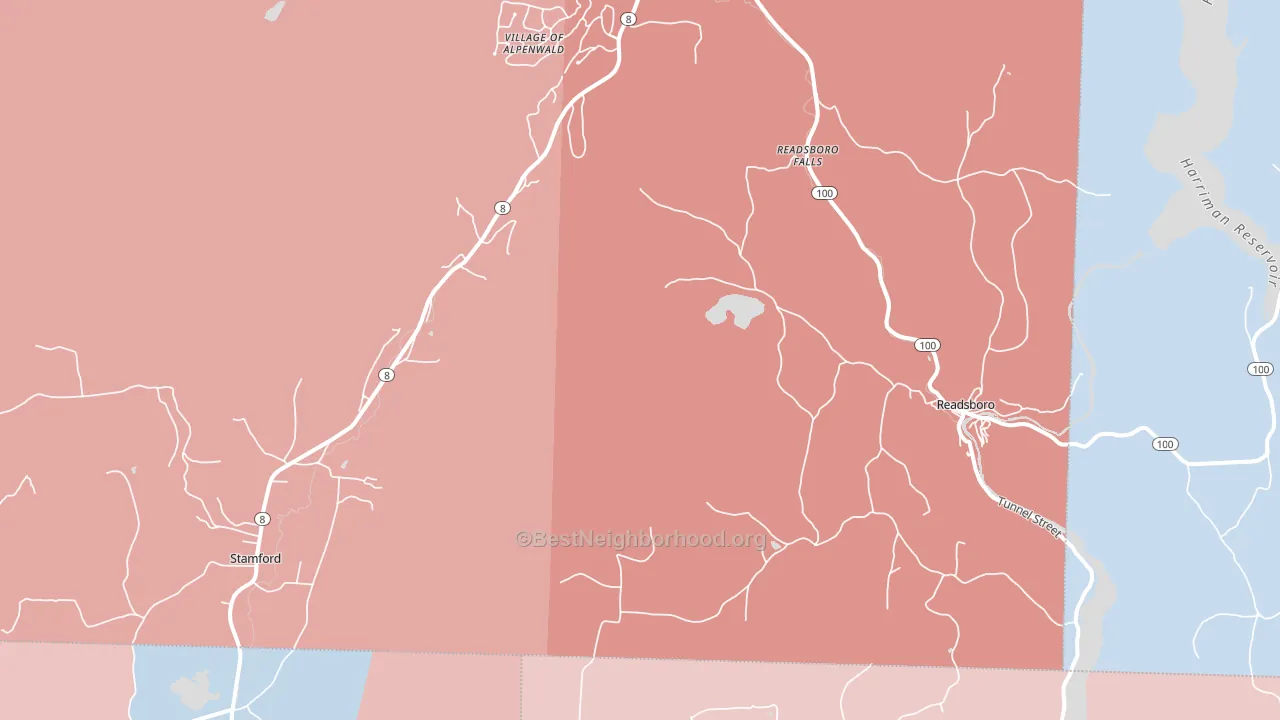 Readsboro, VT block-group political-lean map