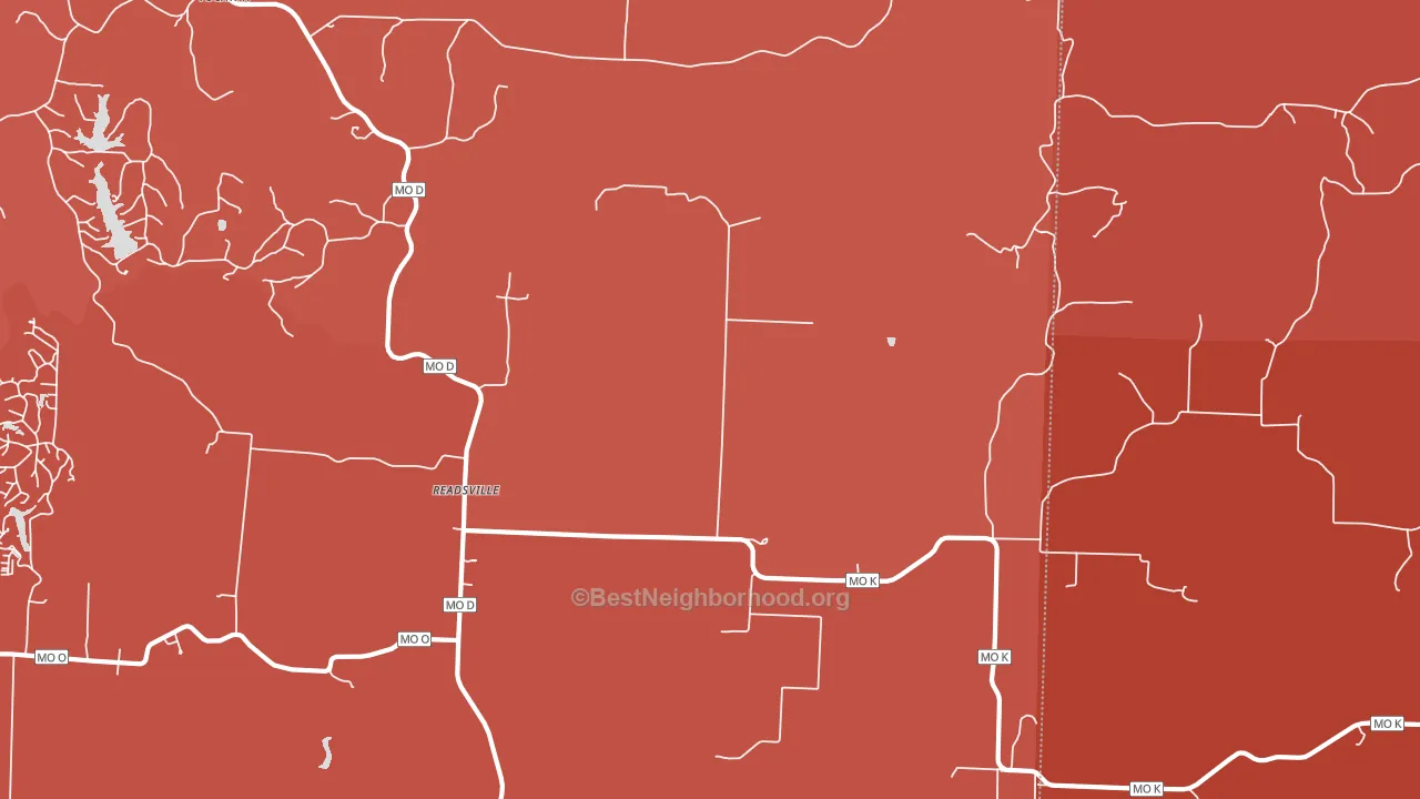 Readsville, MO block-group political-lean map