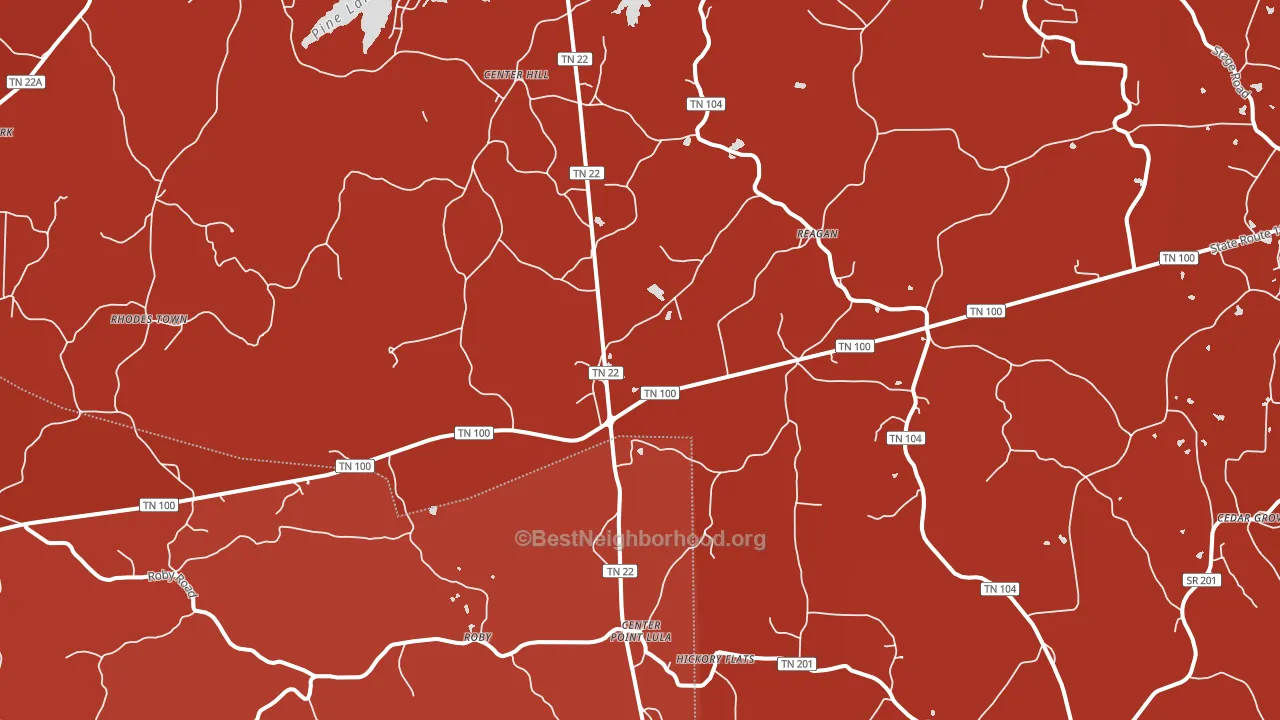 Reagan, TN block-group political-lean map
