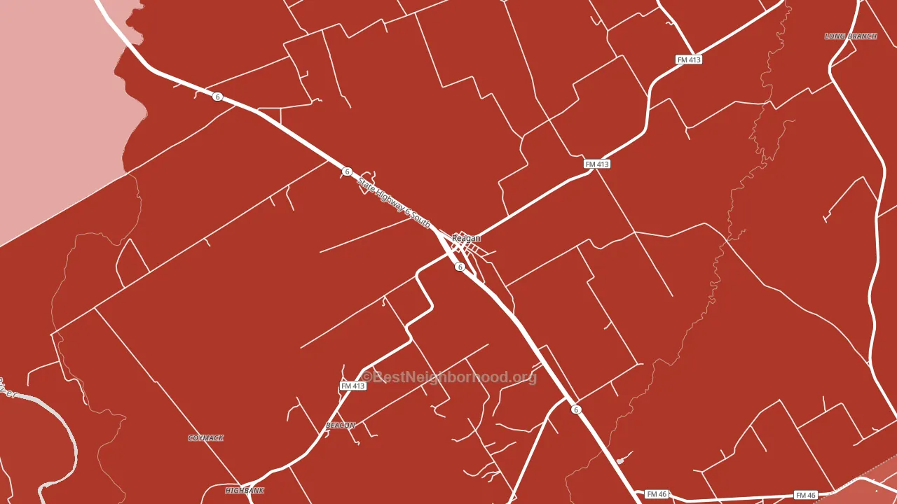 Reagan, TX block-group political-lean map