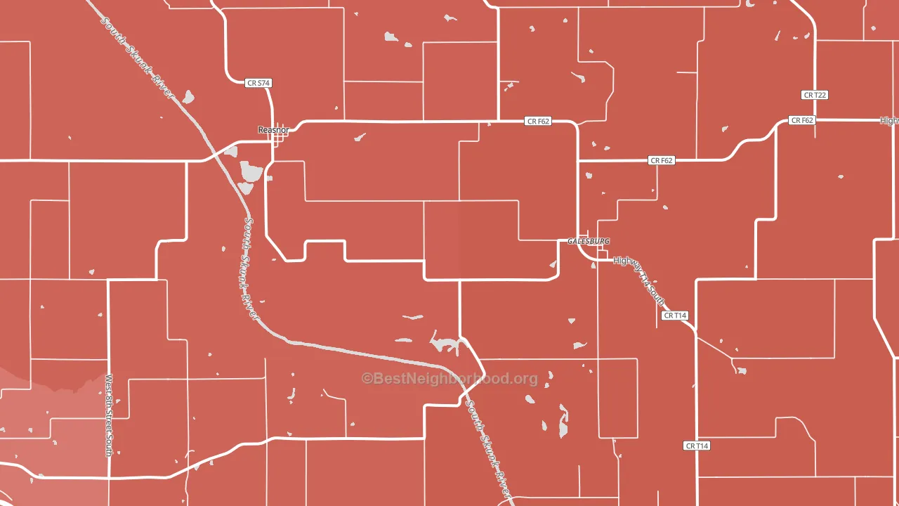 Reasnor, IA block-group political-lean map