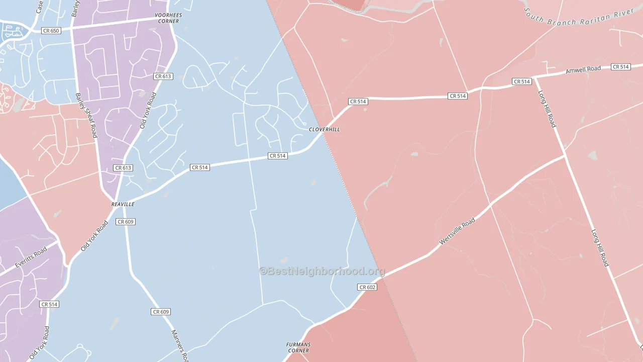 Reaville, NJ block-group political-lean map