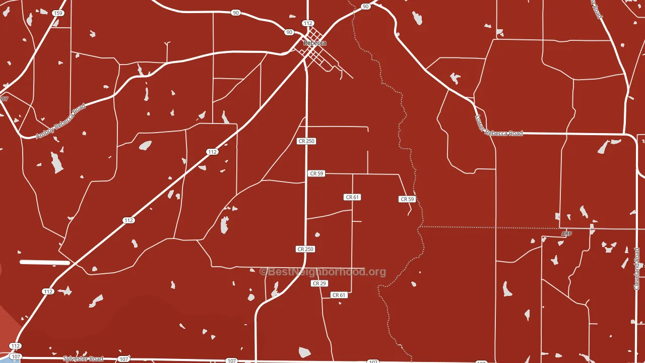 Rebecca, GA block-group political-lean map