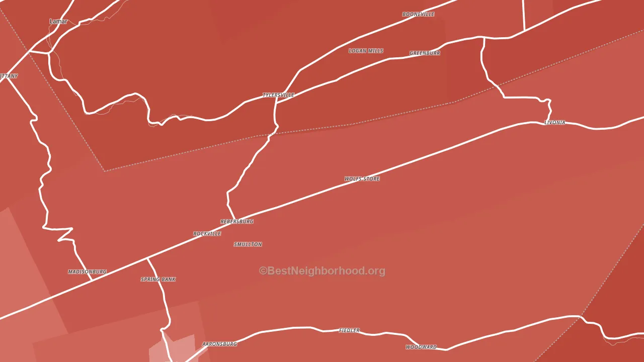 Rebersburg, PA block-group political-lean map