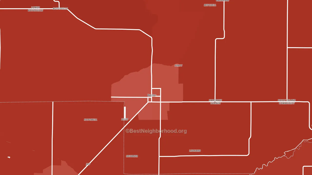 Rector, AR block-group political-lean map