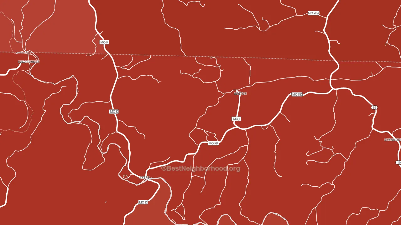 Rector, MO block-group political-lean map