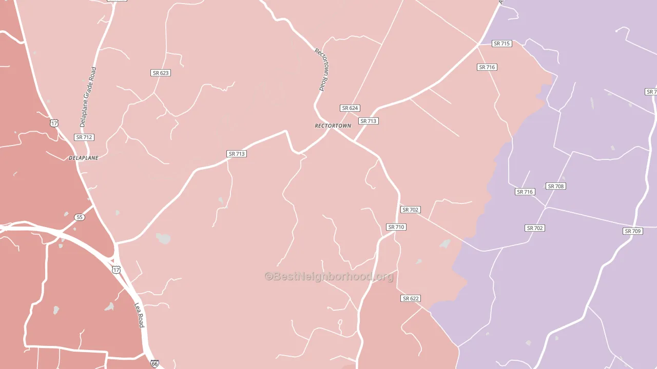 Rectortown, VA block-group political-lean map