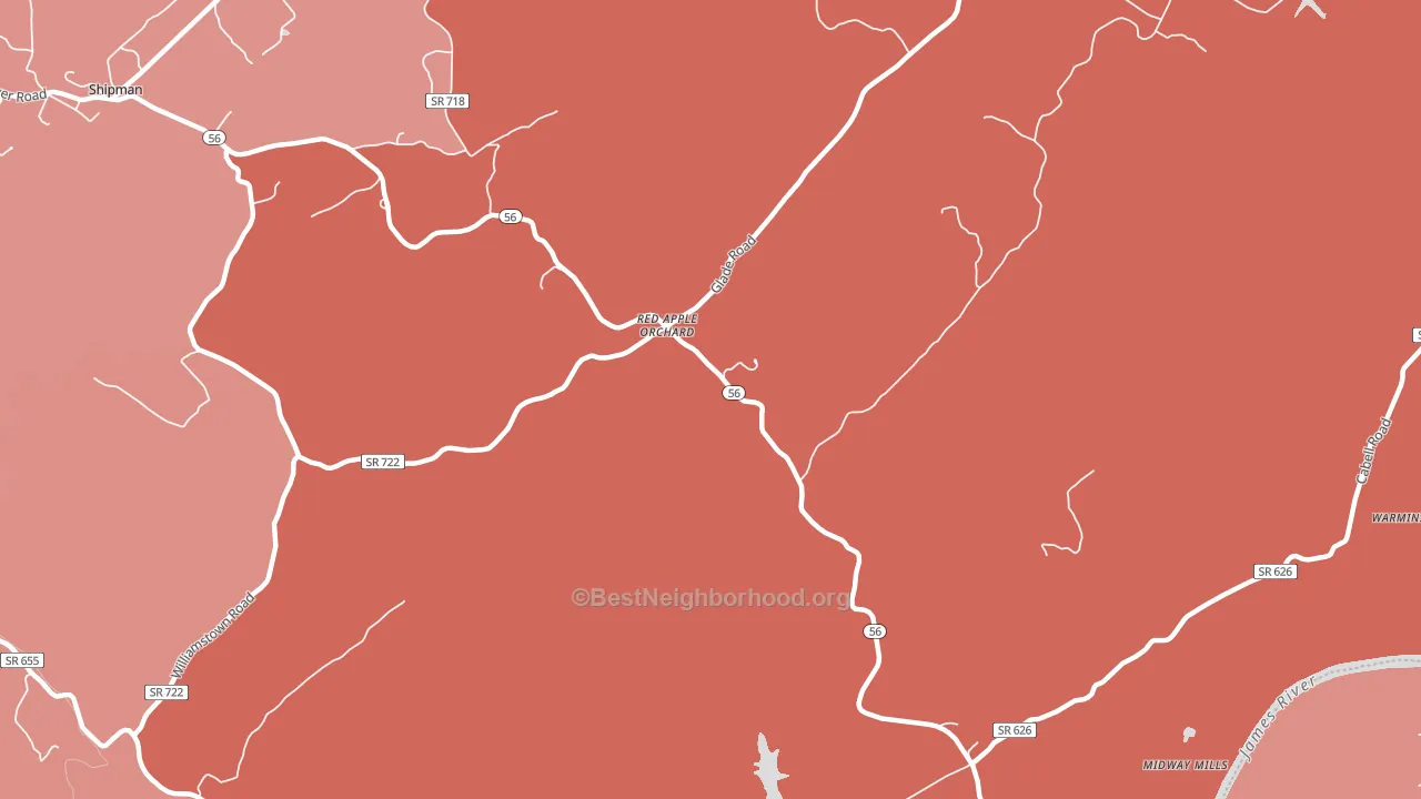 Red Apple Orchard, VA block-group political-lean map