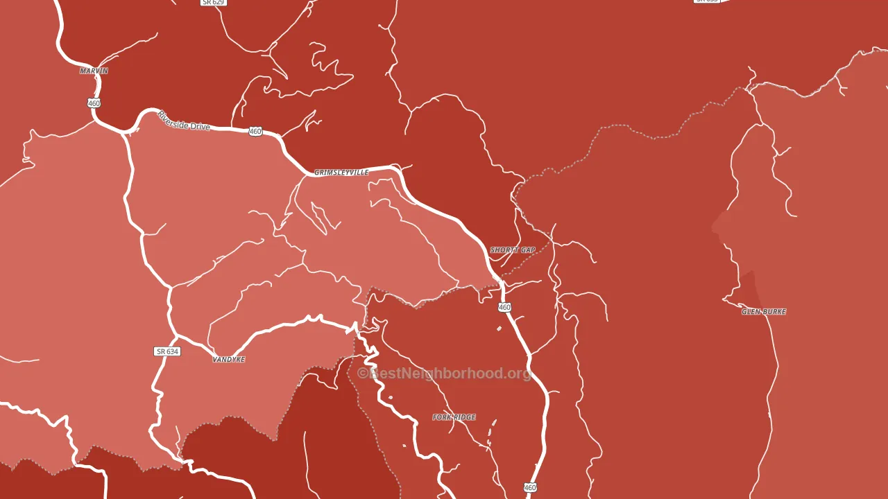 Red Ash, VA block-group political-lean map
