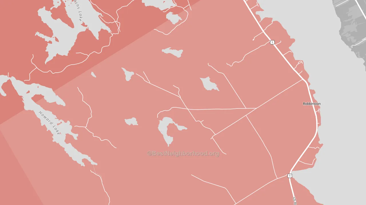 Red Beach, ME block-group political-lean map