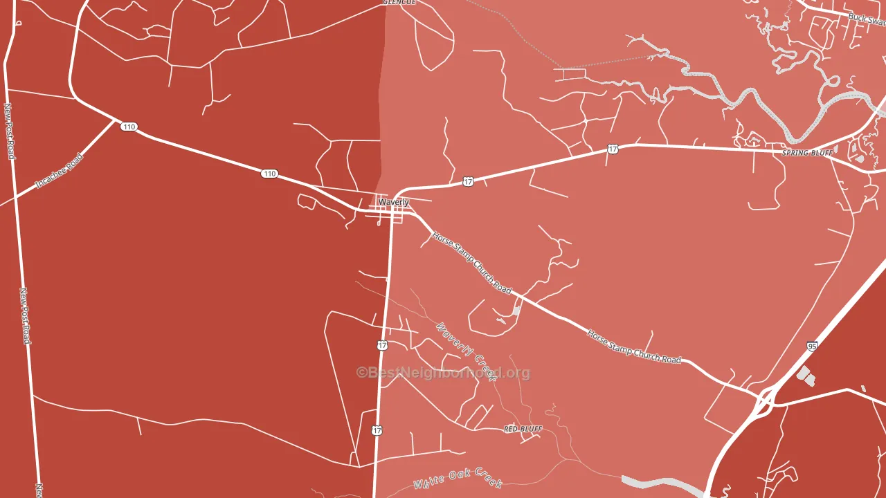 Red Bluff, GA block-group political-lean map