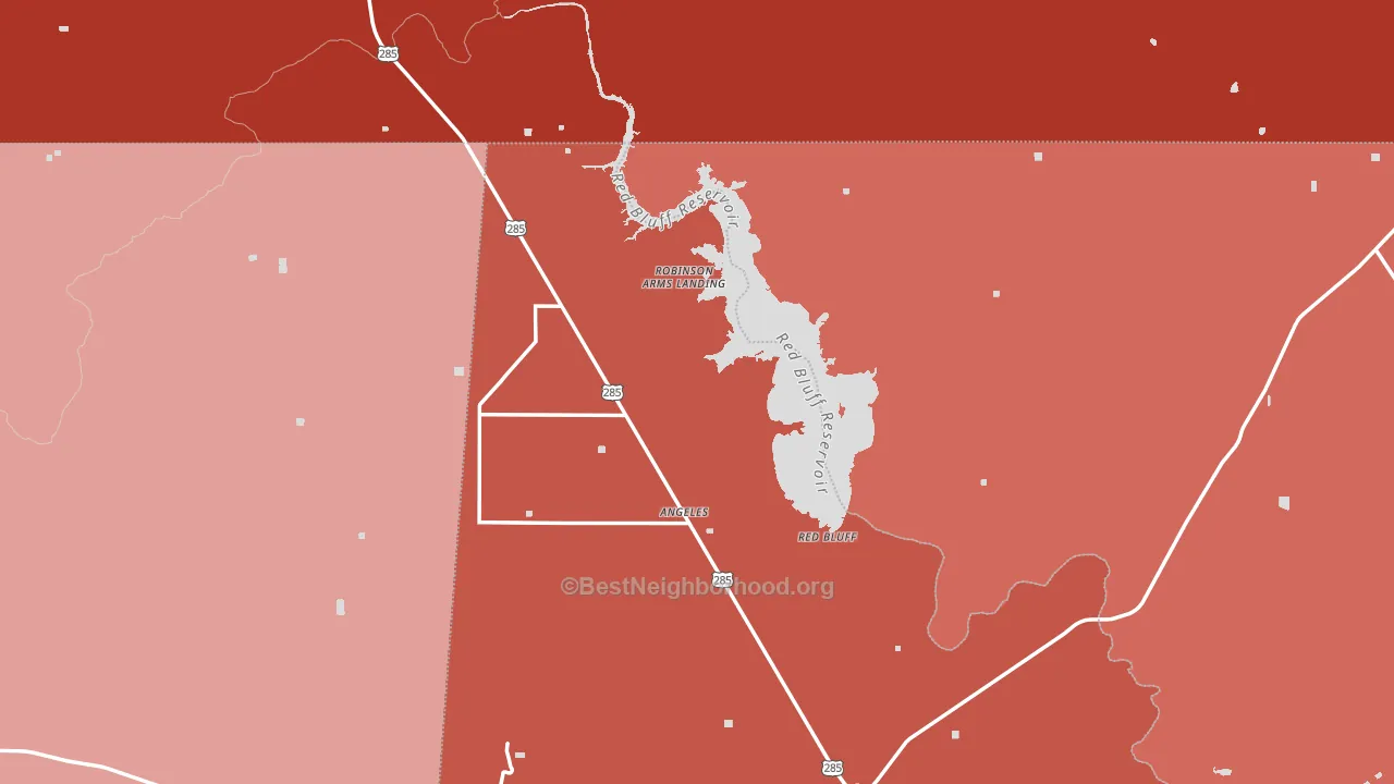 Red Bluff, TX block-group political-lean map