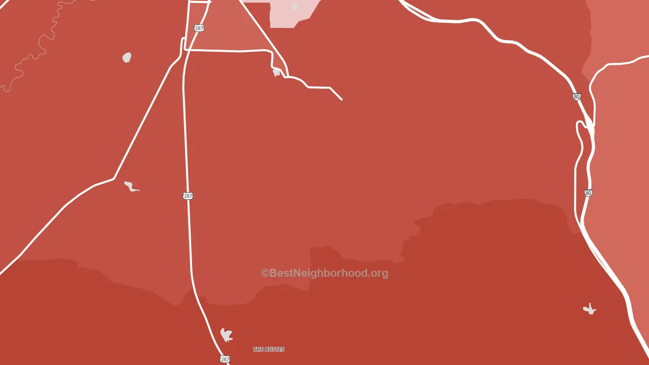 Red Buttes, WY block-group political-lean map