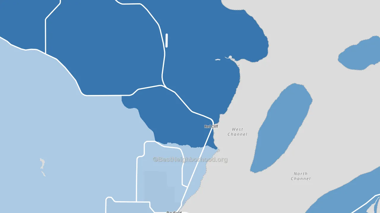 Red Cliff, WI block-group political-lean map