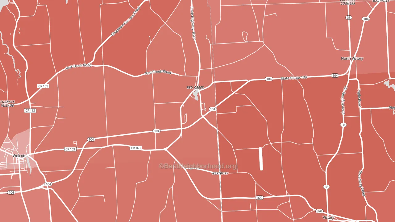 Red Creek, NY block-group political-lean map