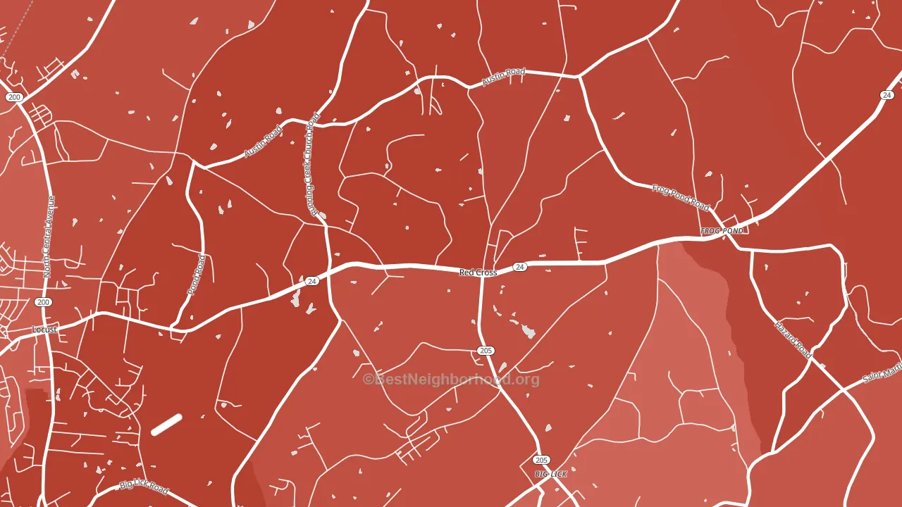 Red Cross, NC block-group political-lean map