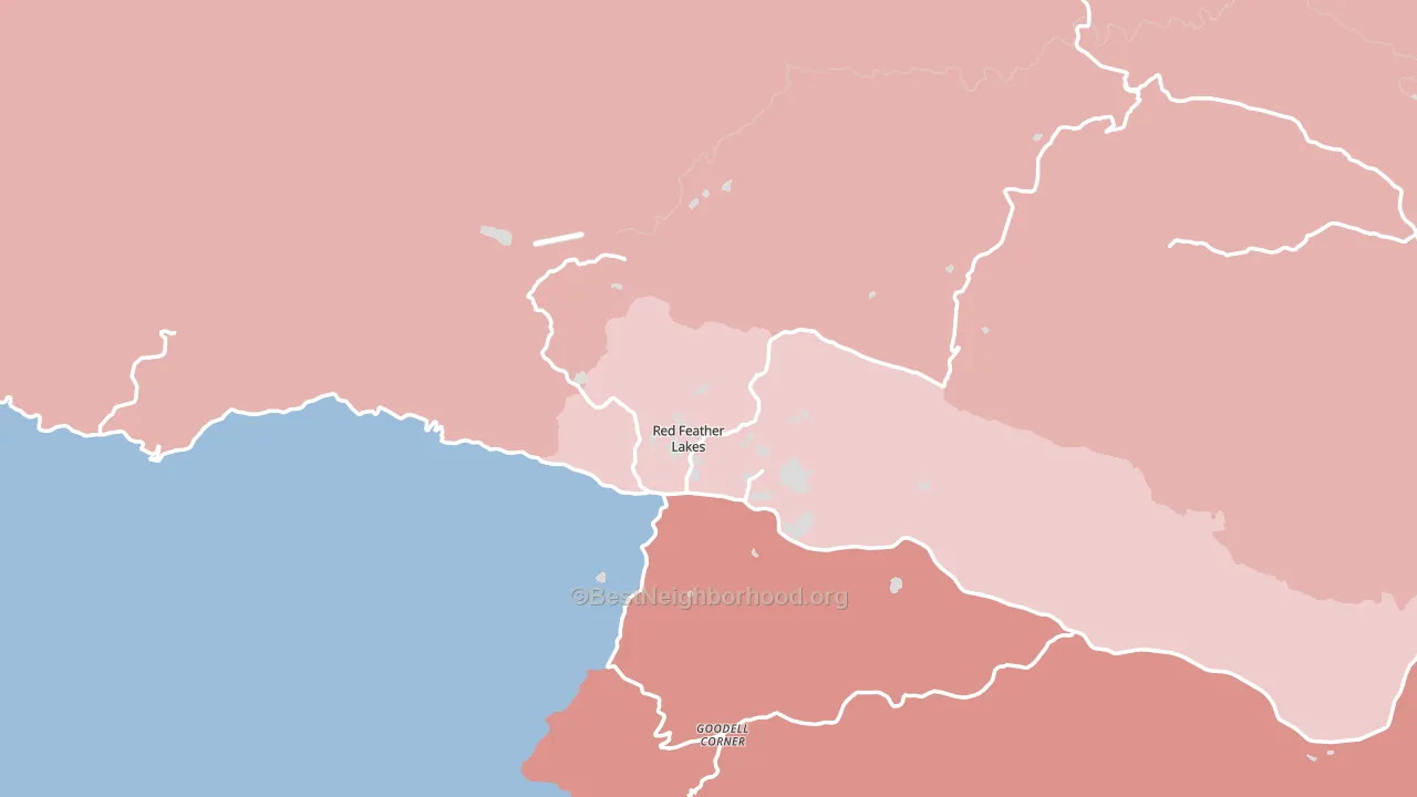 Red Feather Lakes, CO block-group political-lean map