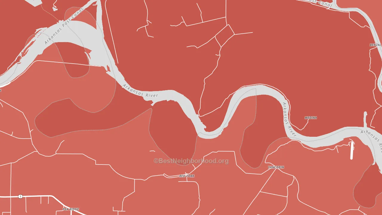 Red Fork, AR block-group political-lean map