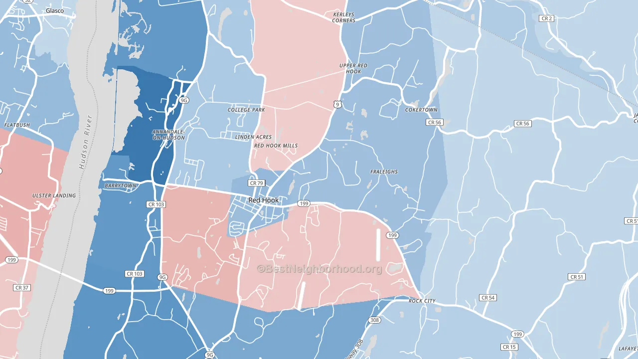 Red Hook, NY block-group political-lean map