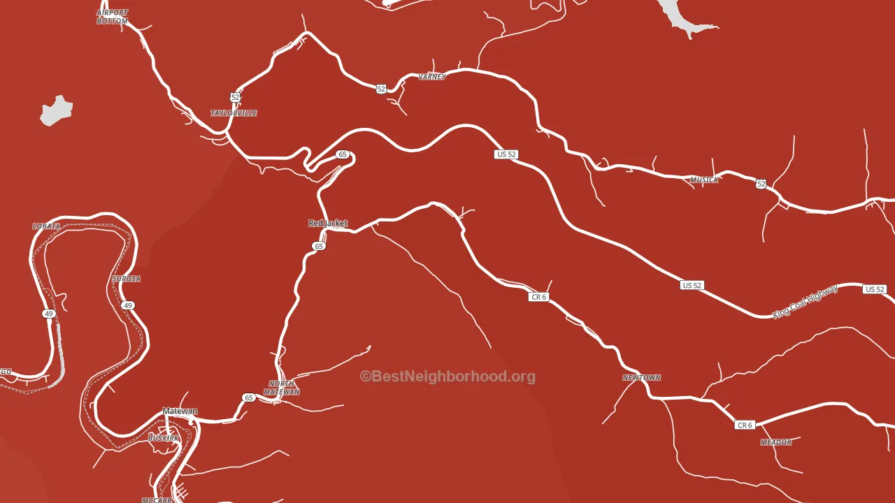 Red Jacket, WV block-group political-lean map