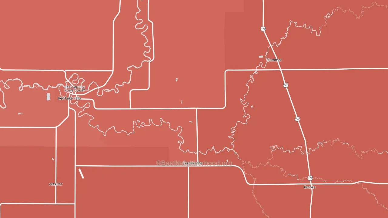 Red Lake County, MN block-group political-lean map