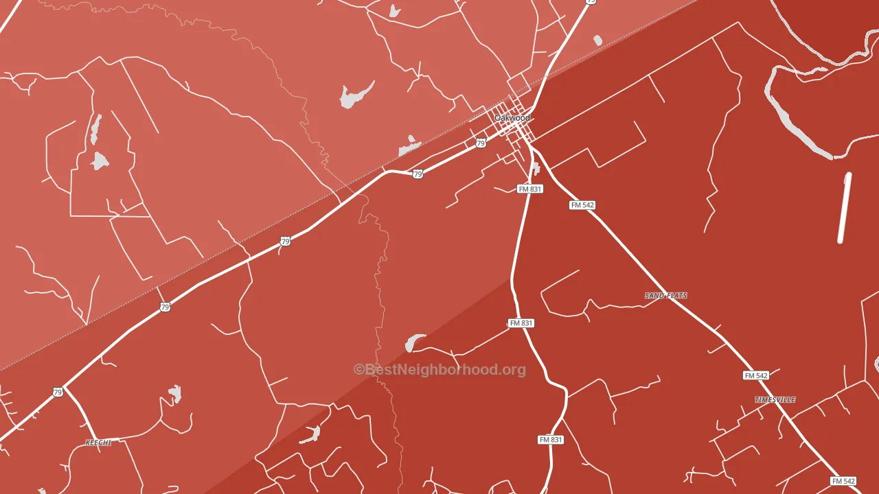 Red Lake, TX block-group political-lean map