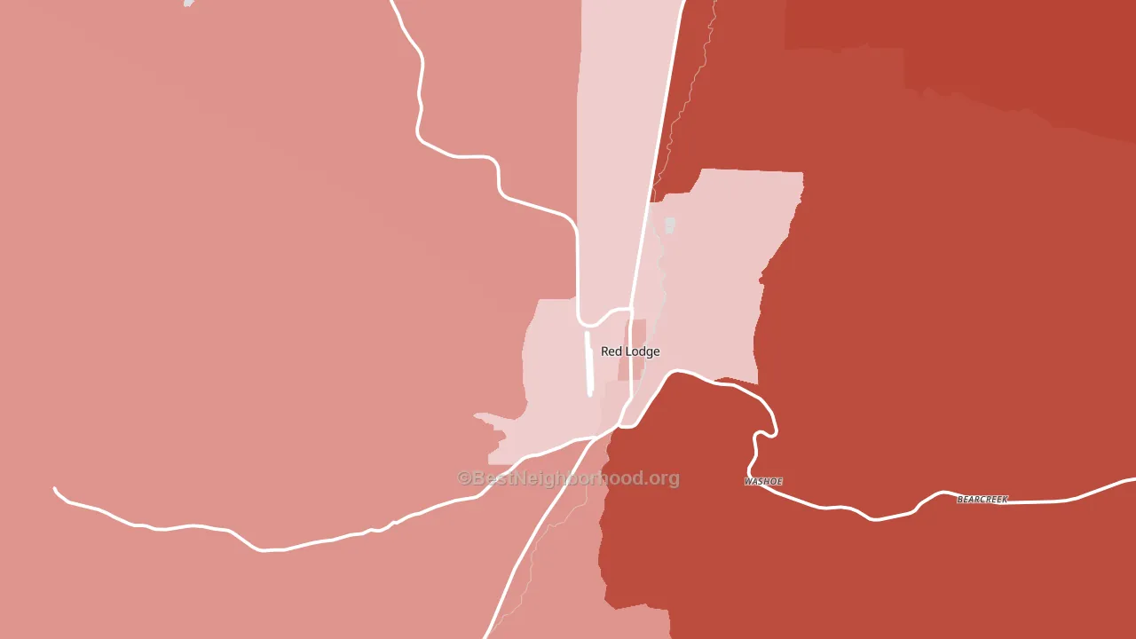 Red Lodge, MT block-group political-lean map