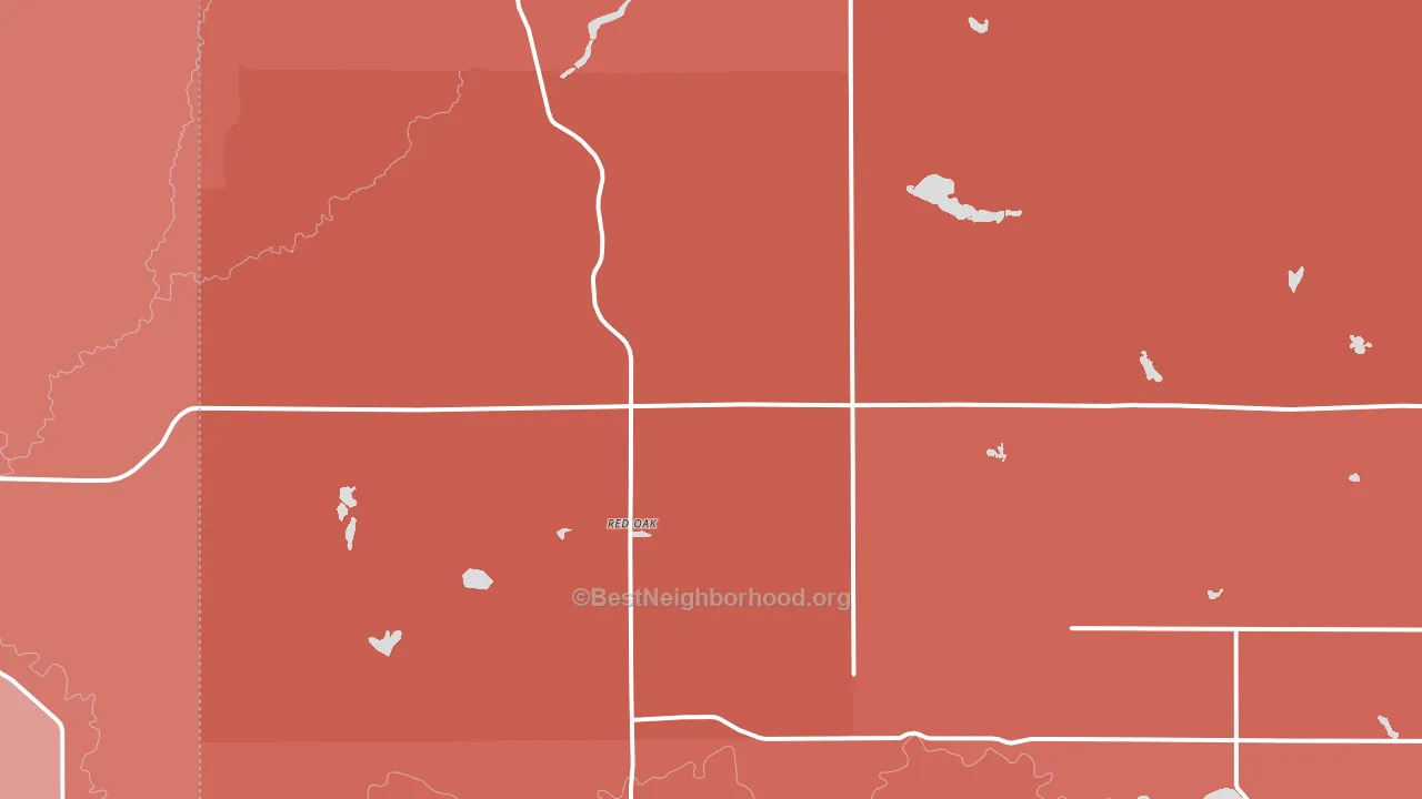 Red Oak, MI block-group political-lean map
