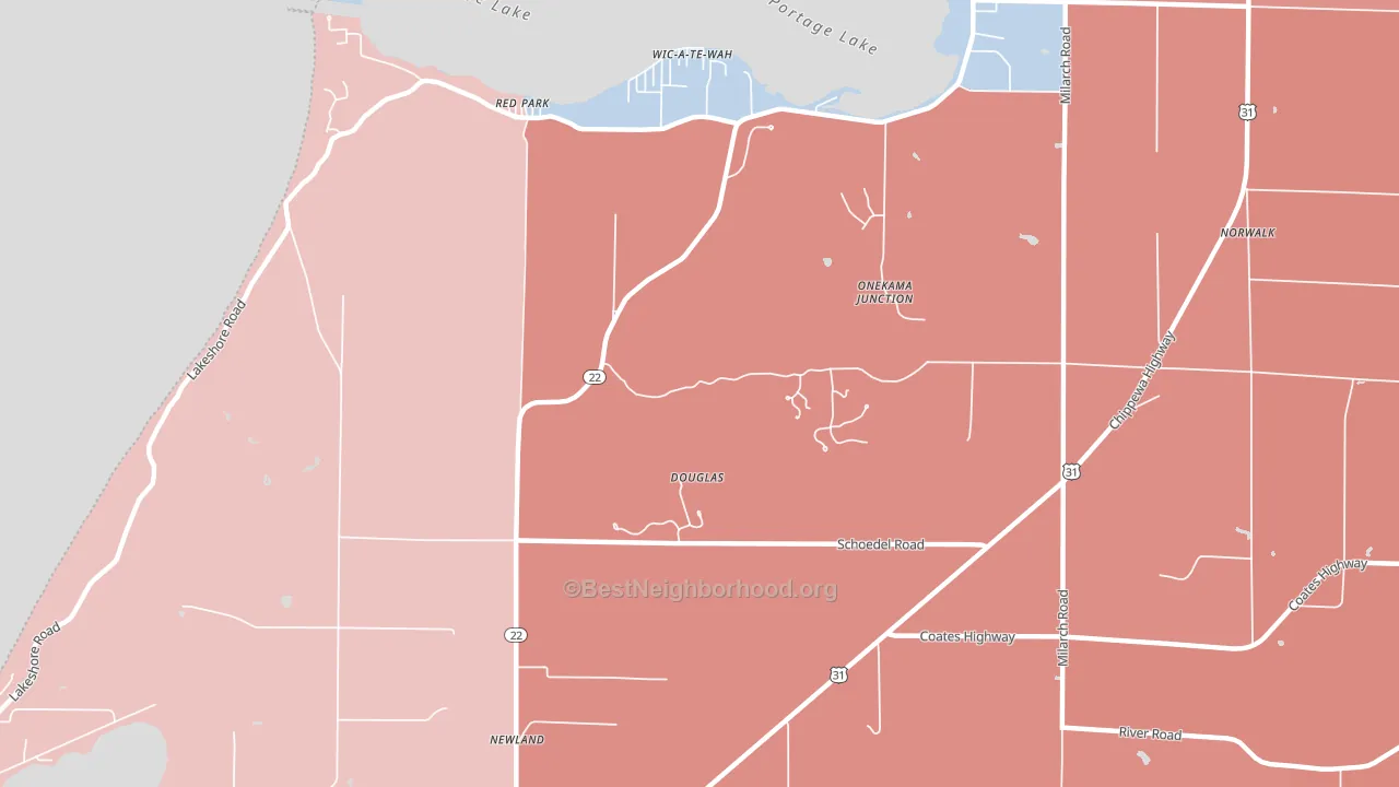 Red Park, MI block-group political-lean map