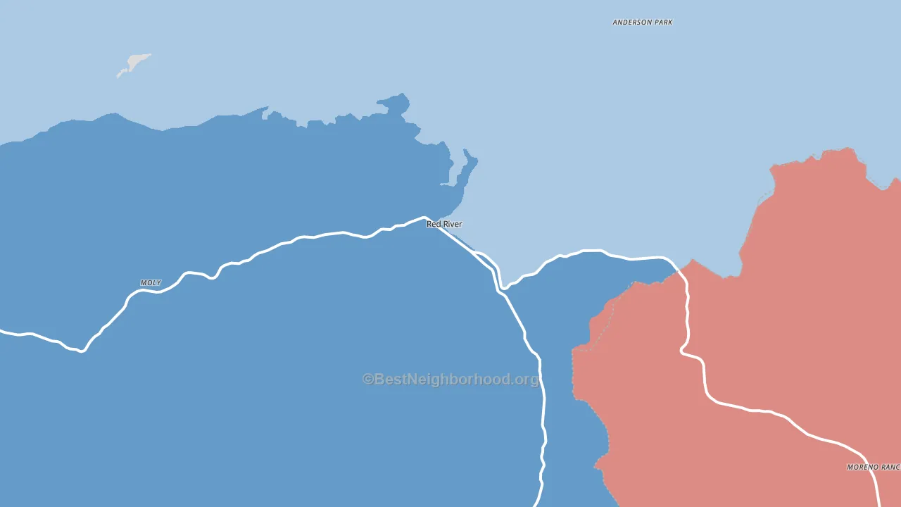 Red River, NM block-group political-lean map