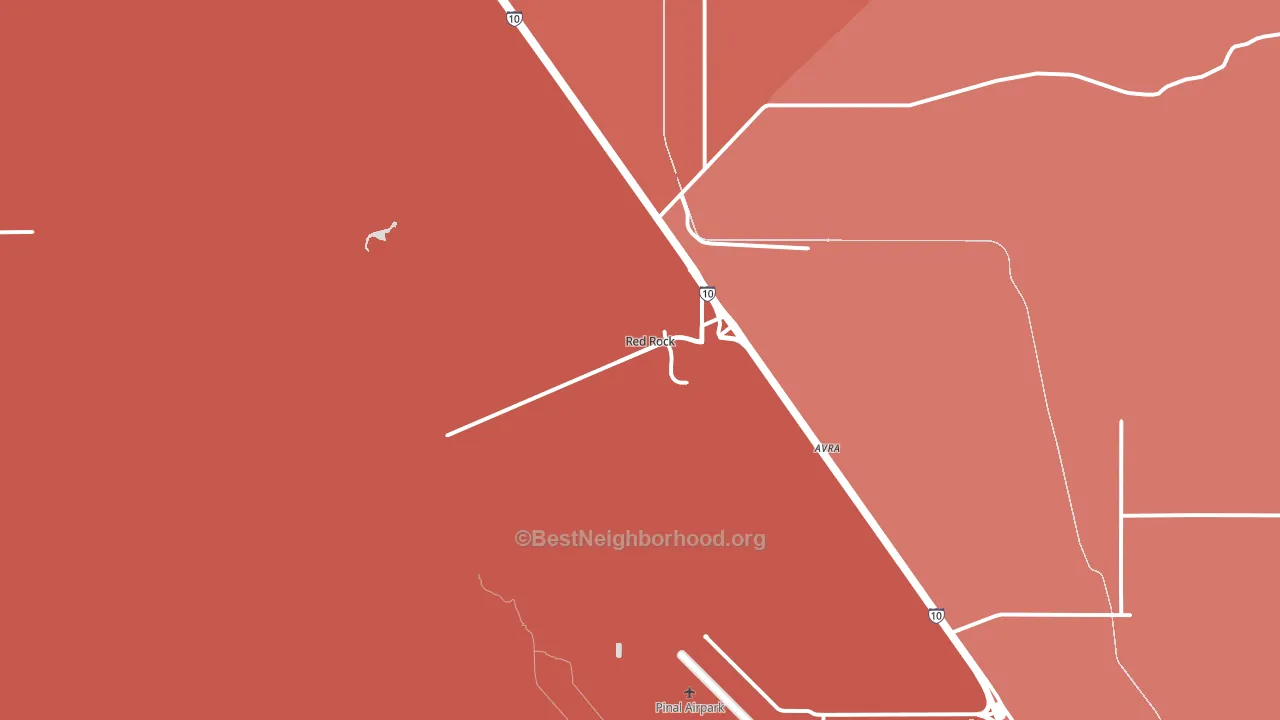 Red Rock, AZ block-group political-lean map