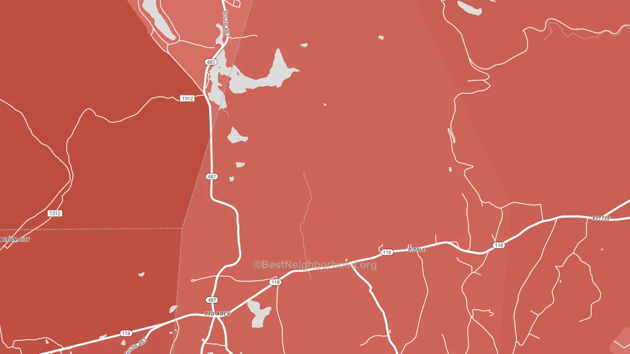 Red Rock, PA block-group political-lean map