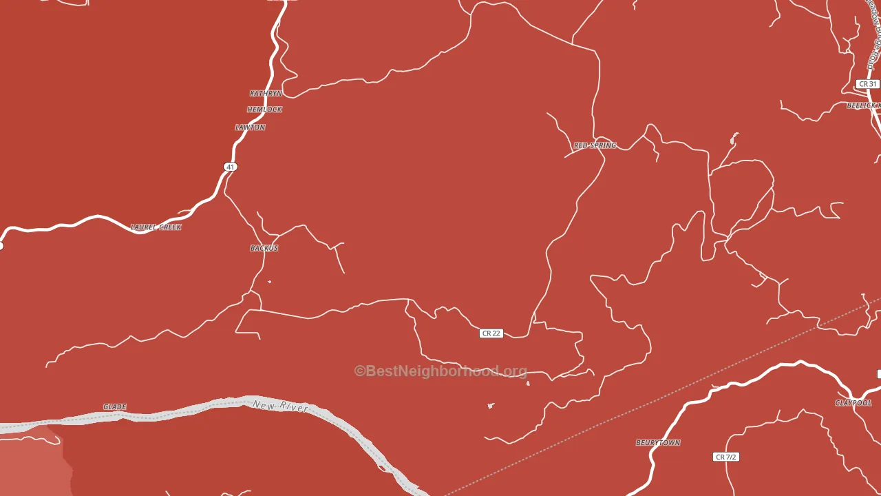 Red Spring, WV block-group political-lean map