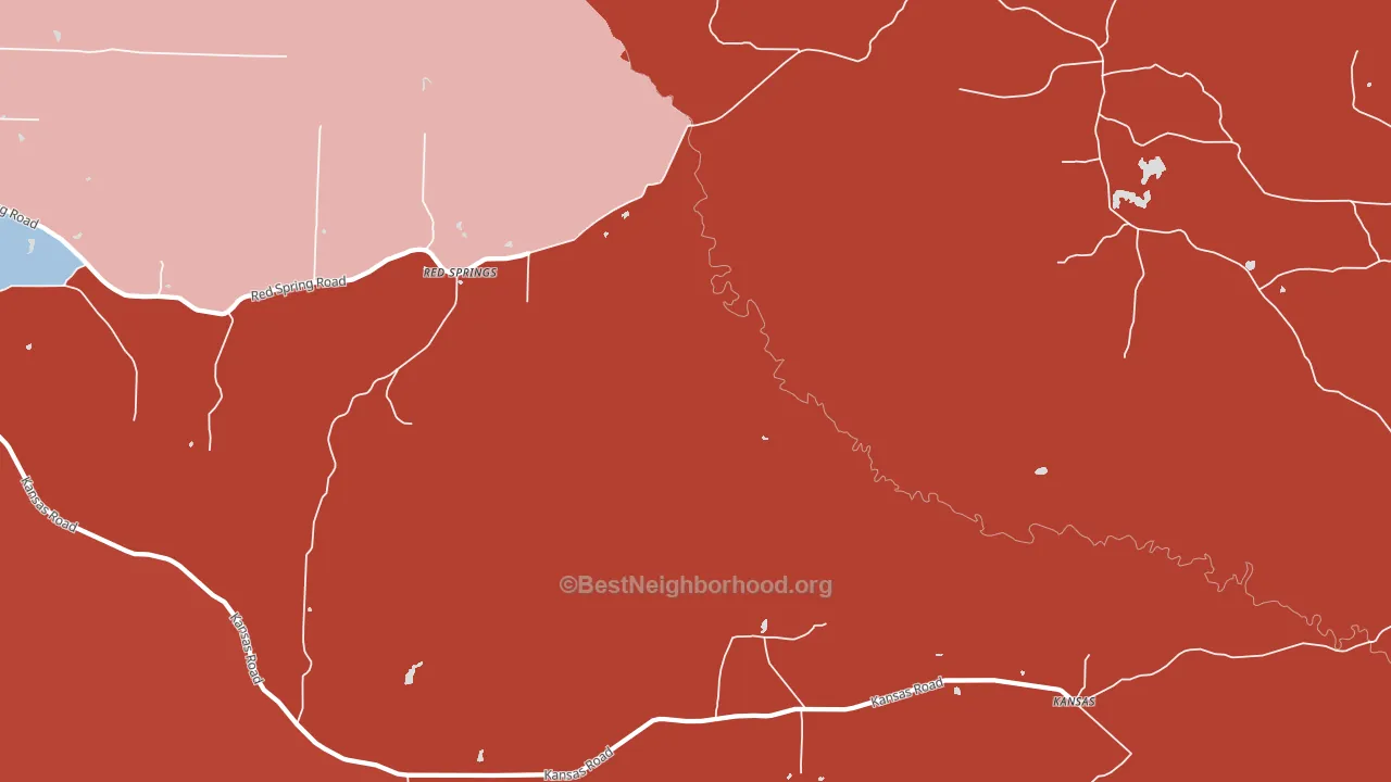 Red Springs, AR block-group political-lean map