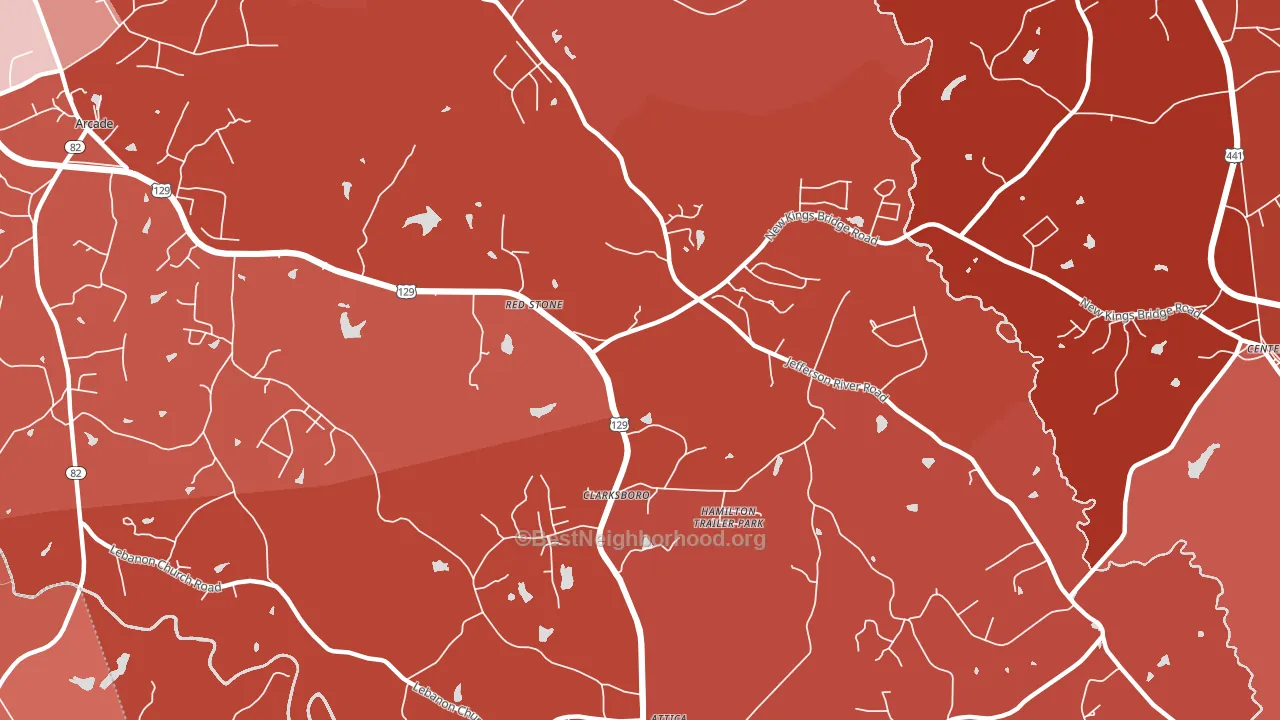 Red Stone, GA block-group political-lean map