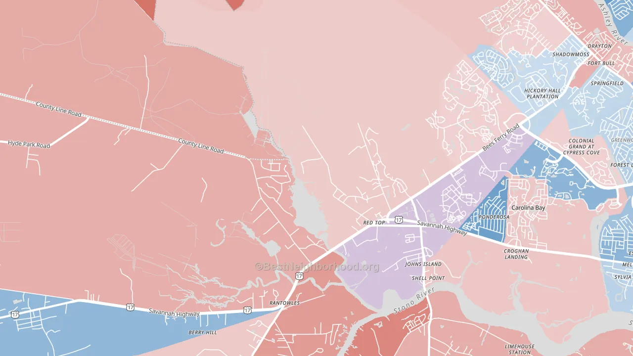Red Top, SC block-group political-lean map