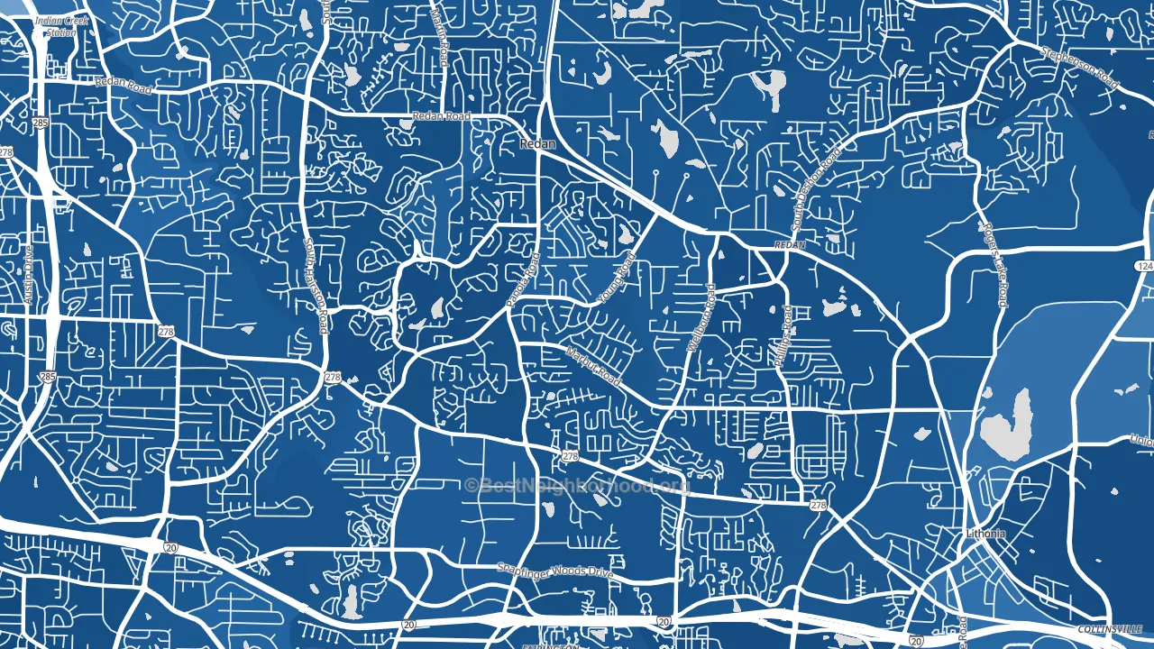 Redan, GA block-group political-lean map