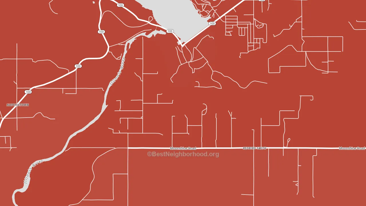 Redbird Smith, OK block-group political-lean map